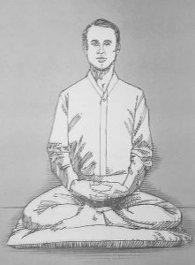 Illustration of man in Burmese posture