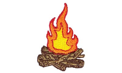 Graphic of log fire